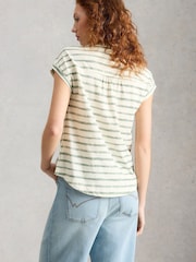 White Stuff Green Stripe Cecily Sleeveless T-Shirt - Image 2 of 6