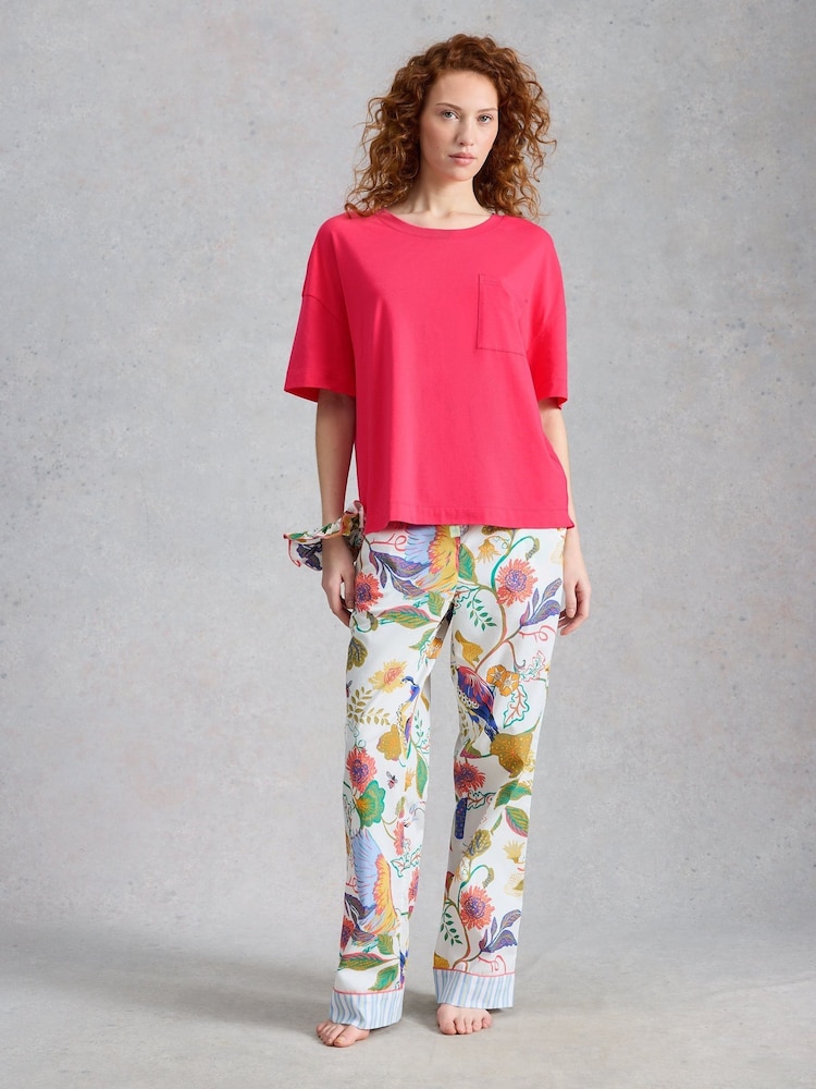 وردي - White Stuff Maya Boxy Pyjamas T-Shirt - صورة 1 من 6