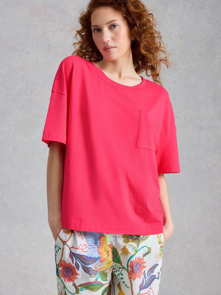 وردي - White Stuff Maya Boxy Pyjamas T-Shirt - صورة 2 من 6