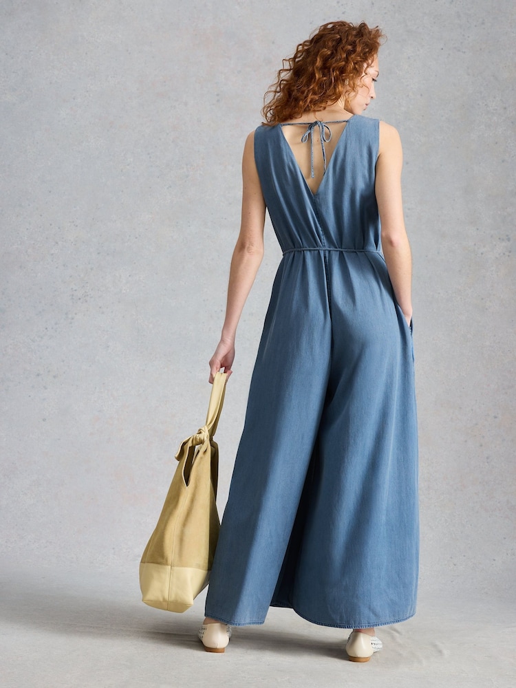 White Stuff Blue Poppy Palazzo Jumpsuit - Image 2 of 6