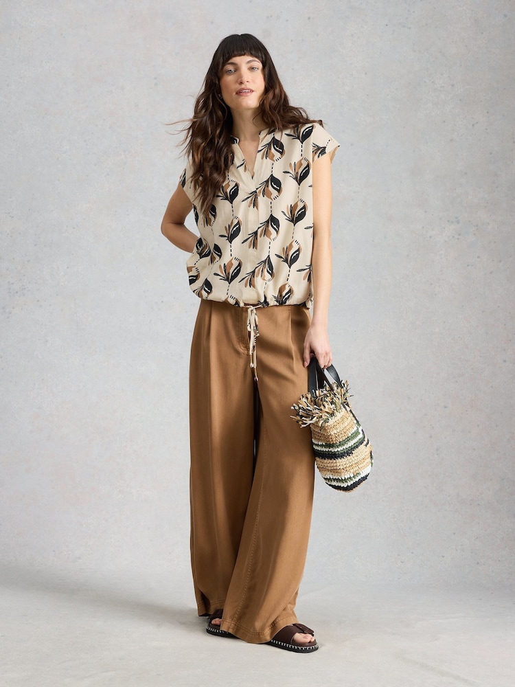 Hvit - White Stuff Nicole topp i lin-blend - Bilde 1 av 6