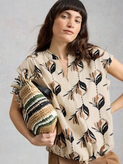 Hvit - White Stuff Nicole topp i lin-blend - Bilde 4 av 6