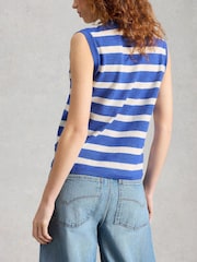White Stuff Blue Nova Linen Blend Stripe Tank - Image 2 of 6