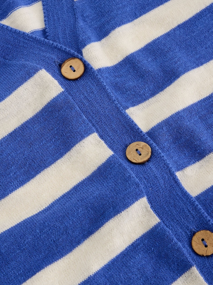 White Stuff Blue Nova Linen Blend Stripe Tank - Image 6 of 6