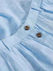 White Stuff Blue Riley Linen Midi Skirt - Image 5 of 5