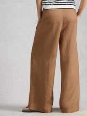 棕色 - White Stuff Sasha Wide Leg Linen Trousers - 圖片 2/6