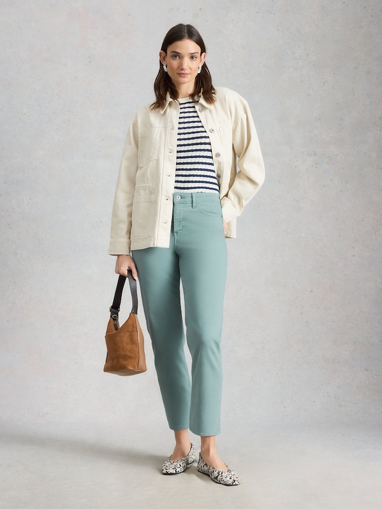 White Stuff Green Blake Straight Crop Jeans - Image 1 of 6