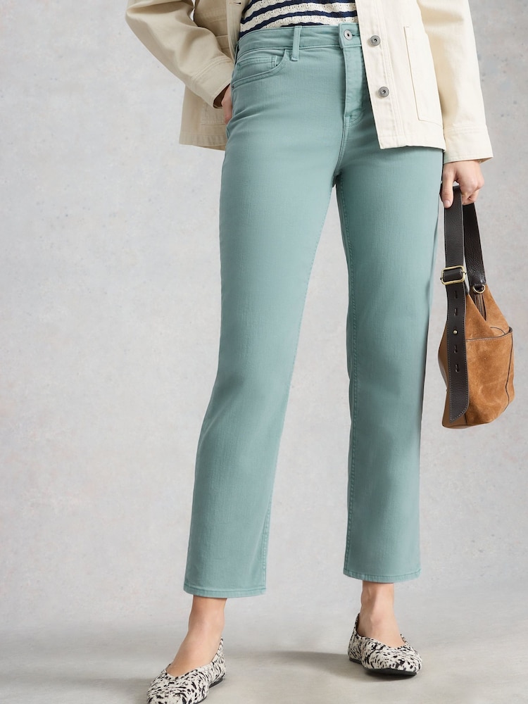 White Stuff Green Blake Straight Crop Jeans - Image 2 of 6