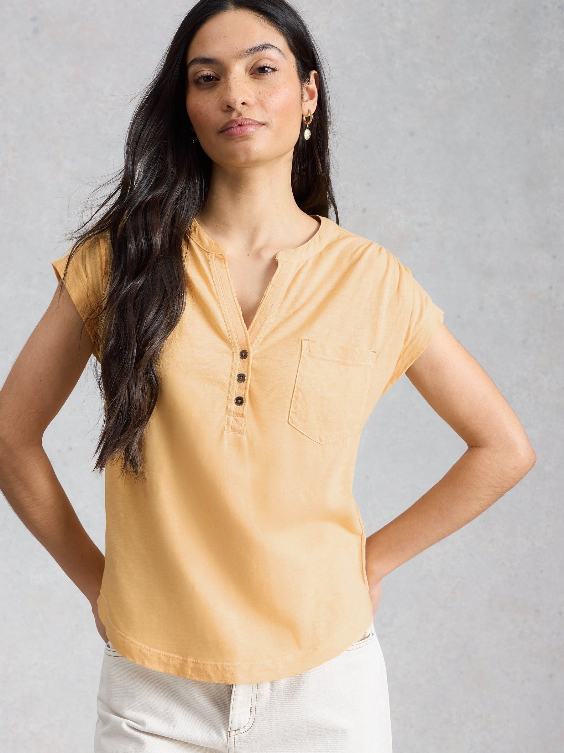 Next：日本 イエロー - White Stuff Cecily ノースリーブ Tシャツ from
