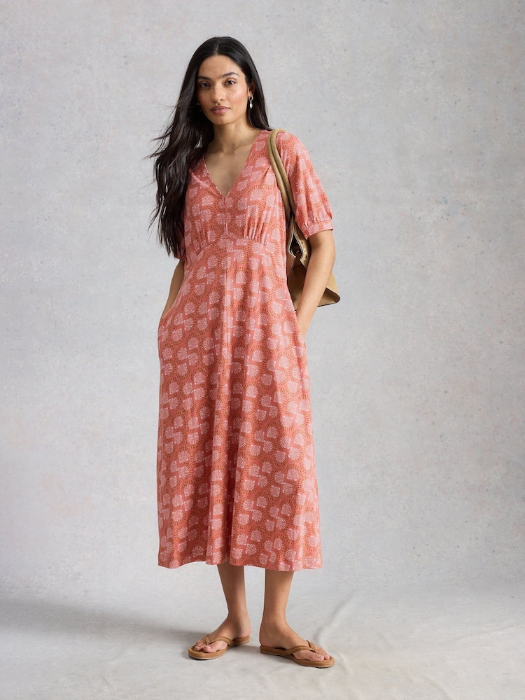 White Stuff Pink Megan Jersey Dress - Image 2 of 6