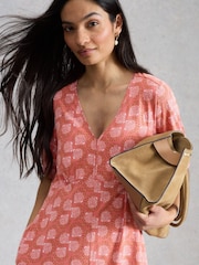 White Stuff Pink Megan Jersey Dress - Image 4 of 6