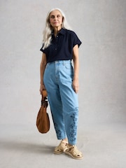 White Stuff Navy Blue Orla Button Through Shirt - Image 1 of 6