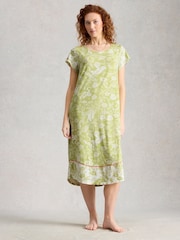White Stuff Green Evane Jersey Midi Nightie - Image 1 of 6