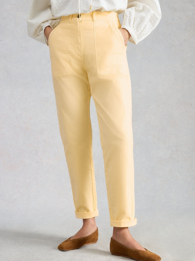 White Stuff Yellow Twister Chino Trousers - Image 1 of 4