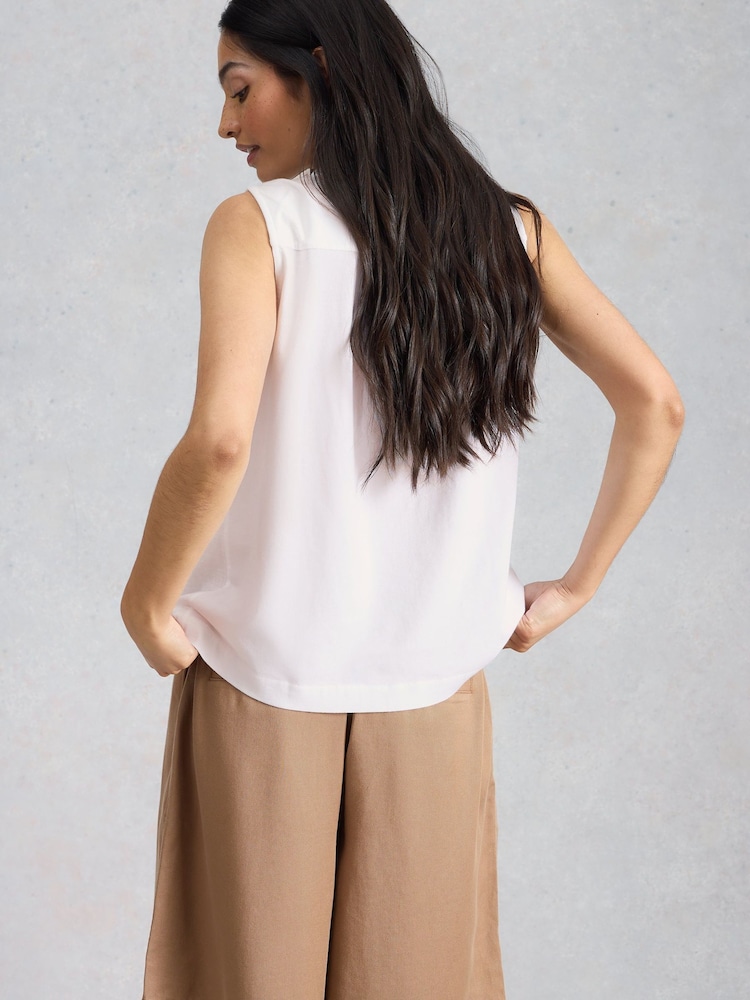 White Stuff White Poppy Linen Blend Top - Image 2 of 6 White Stuff White Poppy Linen Blend Top - Image 2 of 6