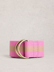 White Stuff Pink Striped Webbing Belt - Image 1 of 3