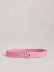 White Stuff Pink Striped Webbing Belt - Image 2 of 3