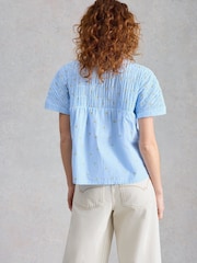 White Stuff Blue Tammie Cotton Shirt - Image 2 of 6