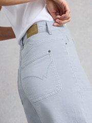 White Stuff Blue Tia Wide Leg Crop Jeans - Image 4 of 6