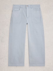 White Stuff Blue Tia Wide Leg Crop Jeans - Image 5 of 6