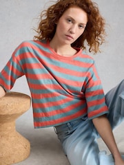 White Stuff Red Katya Stripe T-Shirt - Image 1 of 6