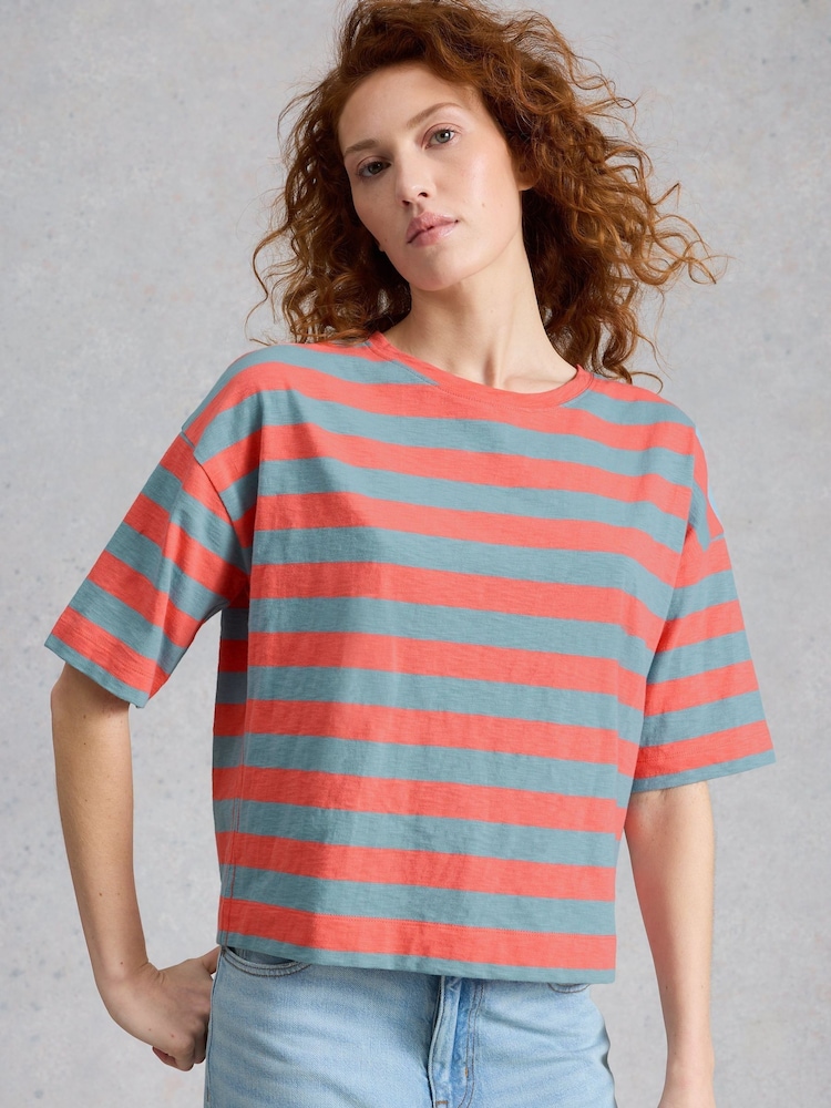 White Stuff Red Katya Stripe T-Shirt - Image 2 of 6 White Stuff Red Katya Stripe T-Shirt - Image 2 of 6