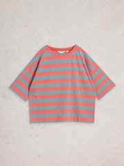 White Stuff Red Katya Stripe T-Shirt - Image 5 of 6