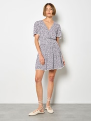 パープル - Apricot Ditsy Floral Gold Foil Mini Dress - 画像 2 / 4