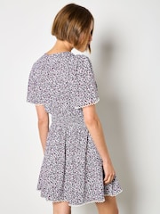 パープル - Apricot Ditsy Floral Gold Foil Mini Dress - 画像 4 / 4