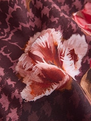B by Ted Baker Chocolate Brown Floral Viscose Nylon Button Thorugh Pyjamas Set with Lace detail - 圖片 12，共 14
