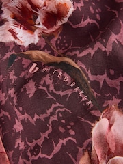 B by Ted Baker Chocolate Brown Floral Viscose Nylon Button Thorugh Pyjamas Set with Lace detail - 圖片 14，共 14