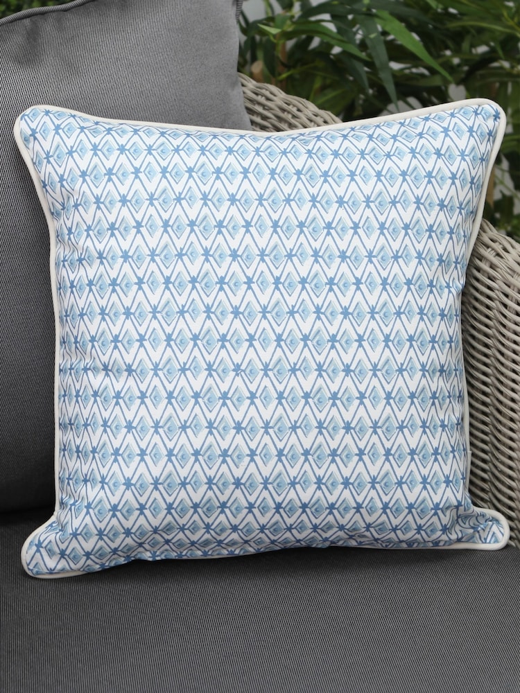 Laura Ashley Blue Sarron Indoor and Outdoor Scatter Cushions - Image 1 of 5 Laura Ashley Blue Sarron Indoor and Outdoor Scatter Cushions - Image 1 of 5