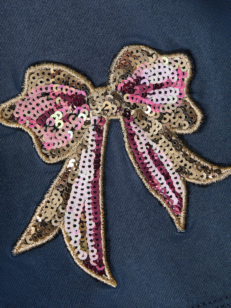 Monsoon Blue Sequin Bow Kick Flare Leggings - Image 2 of 2