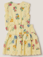 Monsoon Yellow Sasha Broderie Floral Top & Skirt Set - Image 2 of 3