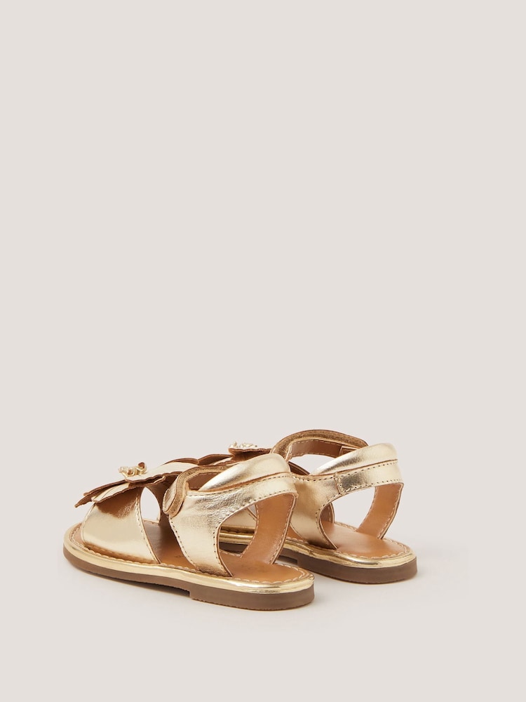 Monsoon ベビーフラワー メタリックレザーサンダル - 画像 4 / 4
