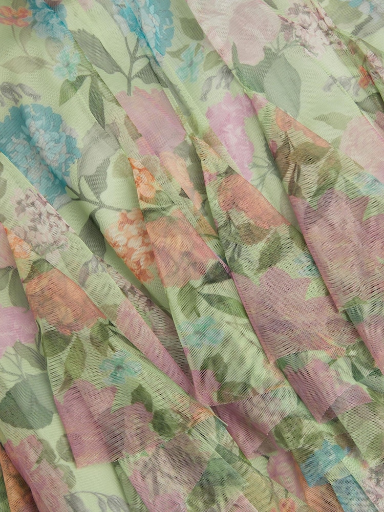 Monsoon Green Nessa Floral Ruffle Swing Dress - Image 4 of 4