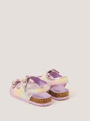 Monsoon Purple Rainbow Heart Buckle Sandals - Image 3 of 3