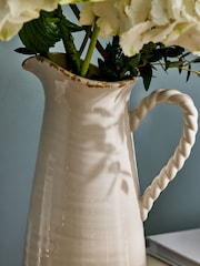 Laura Ashley Cream Twisted Handle Jug Vase - Image 3 of 5