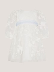 Monsoon Cream Baby Beatrice Floral Embroidered Tulle Dress - Image 1 of 3