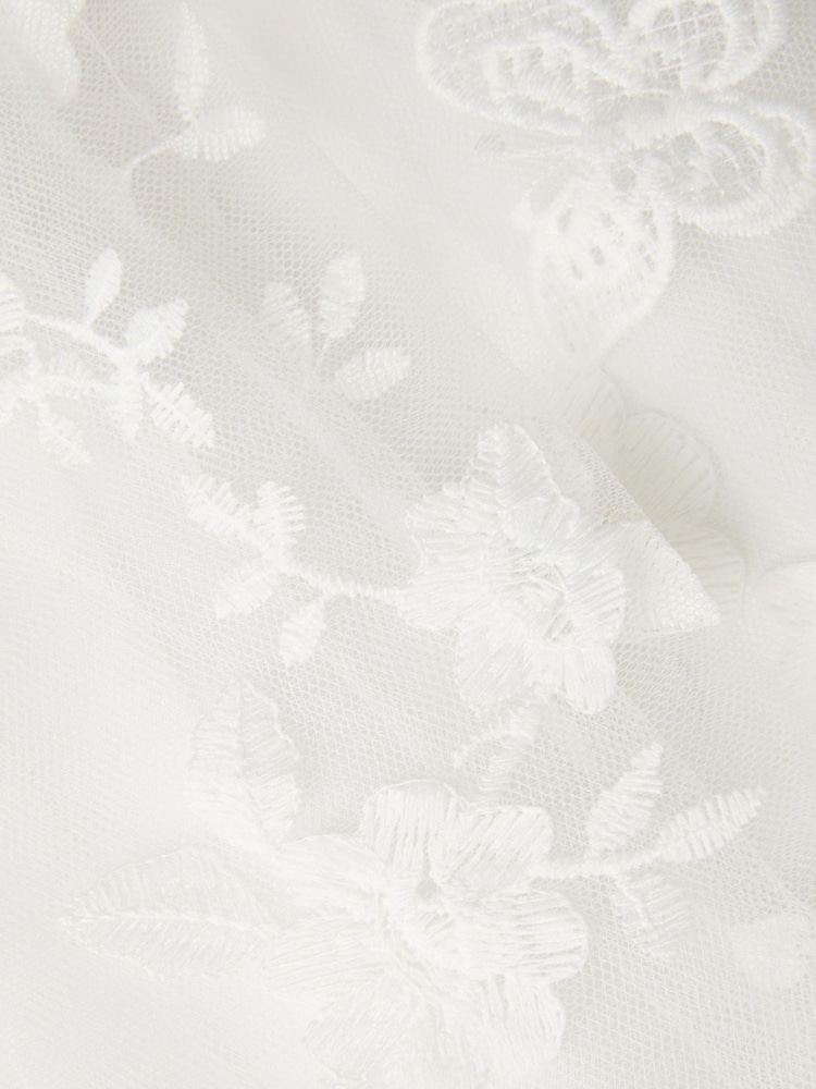 Monsoon Cream Baby Beatrice Floral Embroidered Tulle Dress - Image 3 of 3