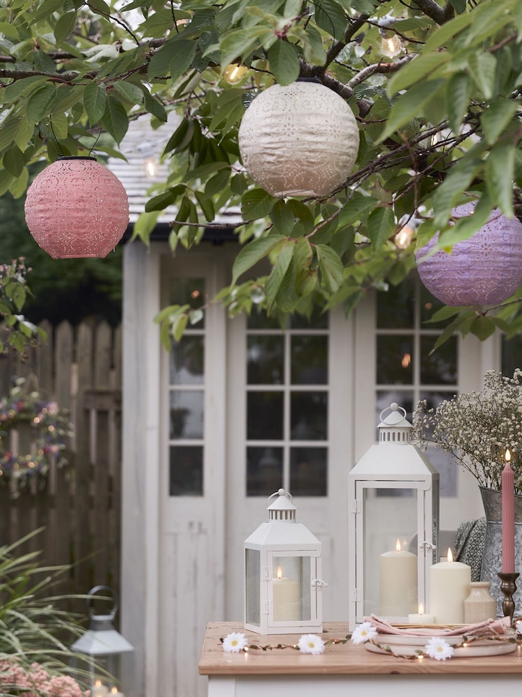 Lights4fun Set of 3 Multi Pastel Tyvek Lanterns - Image 1 of 6 Lights4fun Set of 3 Multi Pastel Tyvek Lanterns - Image 1 of 6