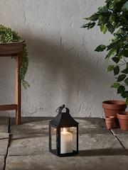 Lights4fun Black 25cm Albury Garden Lantern with TruGlow Candle - Image 2 of 6