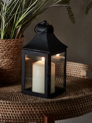 Lights4fun Black 25cm Albury Garden Lantern with TruGlow Candle - Image 3 of 6