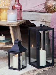 Lights4fun Black 25cm Albury Garden Lantern with TruGlow Candle - Image 4 of 6