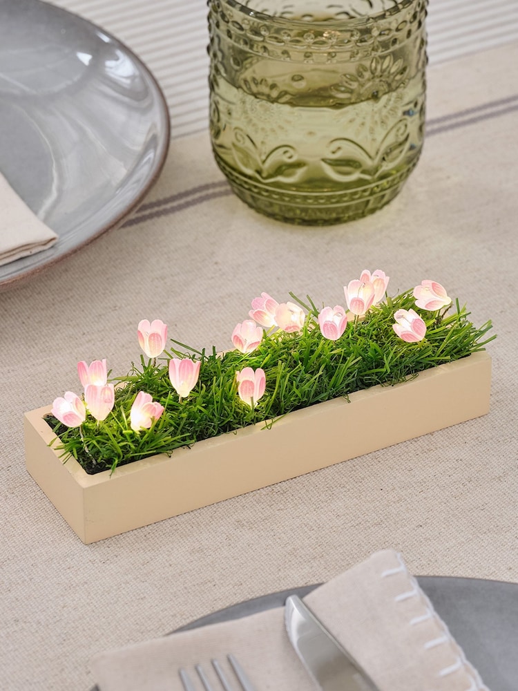 Lights4fun Green Pink LED Spring Table Top Decoration - Image 1 of 2