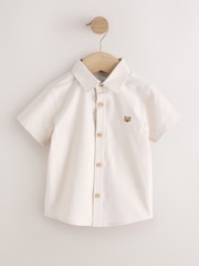 Ecru Character Short Sleeve Oxford Shirt (3mths-7yrs) - Image 1 of 4