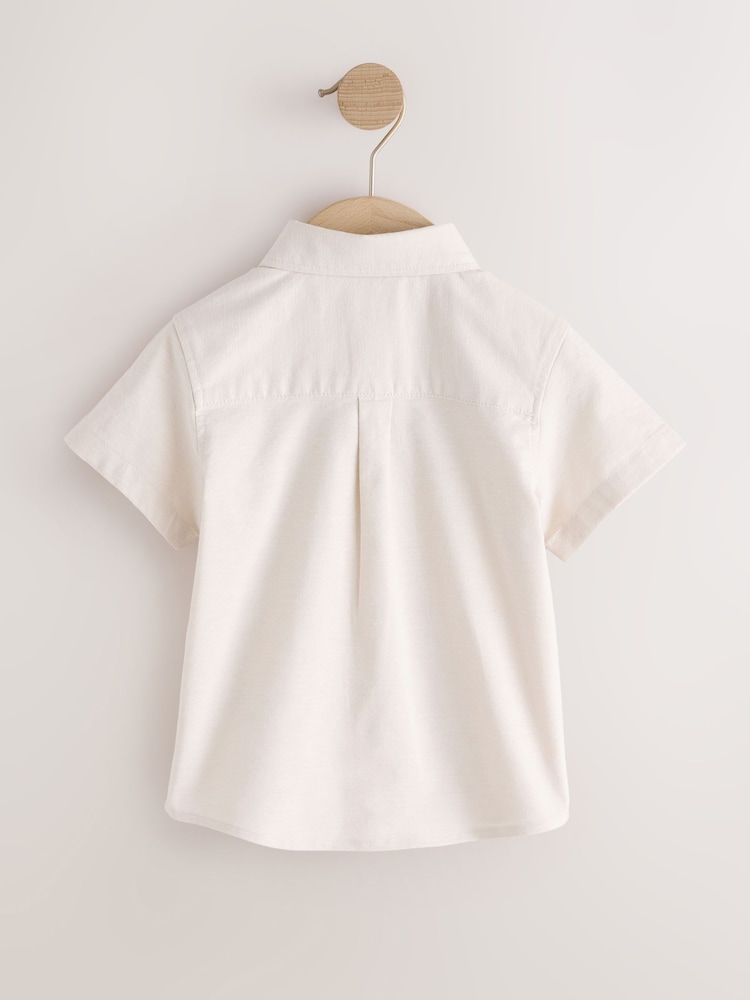 Ecru Character Short Sleeve Oxford Shirt (3mths-7yrs) - Image 2 of 4 Ecru Character Short Sleeve Oxford Shirt (3mths-7yrs) - Image 2 of 4