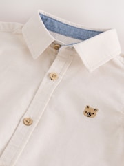 Ecru Character Short Sleeve Oxford Shirt (3mths-7yrs) - Image 3 of 4
