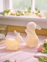Lights4fun Set of 2 White Porcelain Bunnies - Image 4 of 6