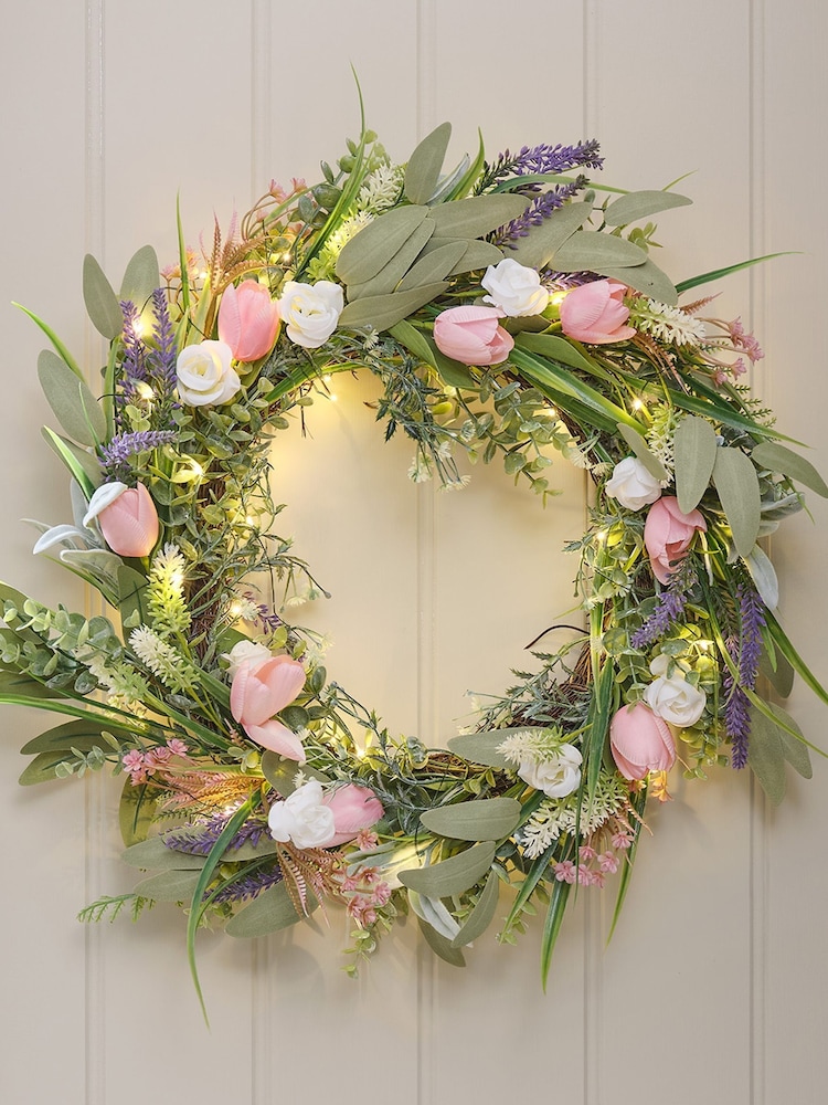 Lights4fun Tulip Wreath - Image 1 of 4